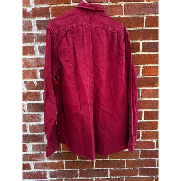 Eddie Bauer Relaxed Fit Burgundy Button Down Flannel Shirt Men’s Tall Large - Picture 3 of 3